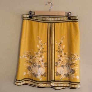 NWT Max Studio Yellow Floral Skirt